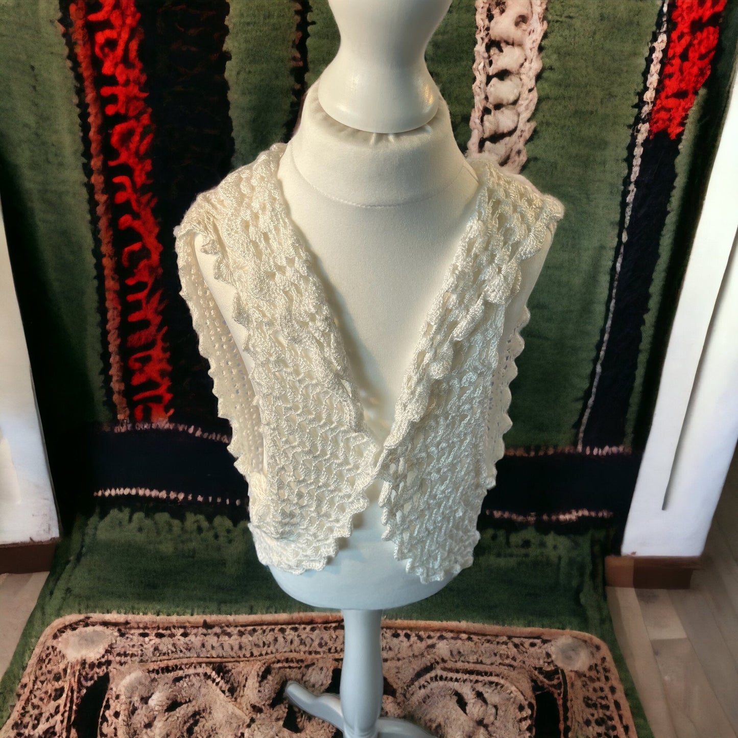 Crochet Top Girls Ladies Bolero Shrug Vest Short Sleeve Sweater Handmade with Love 💕