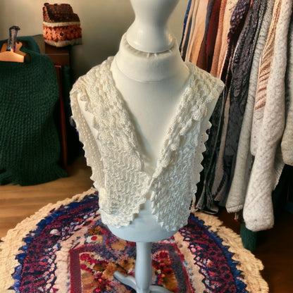 Crochet Top Girls Ladies Bolero Shrug Vest Short Sleeve Sweater Handmade with Love 💕