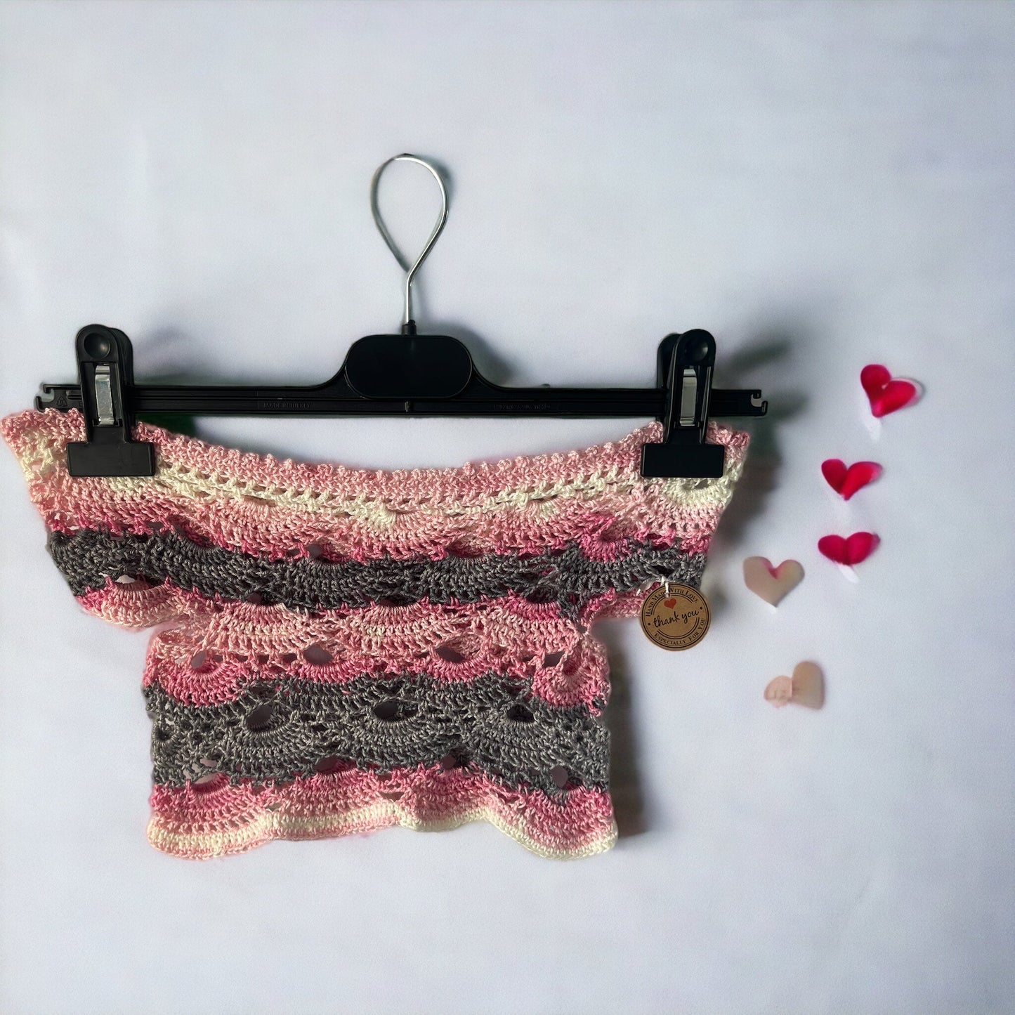 Crochet CropTop Girls Handmade with Love 💕