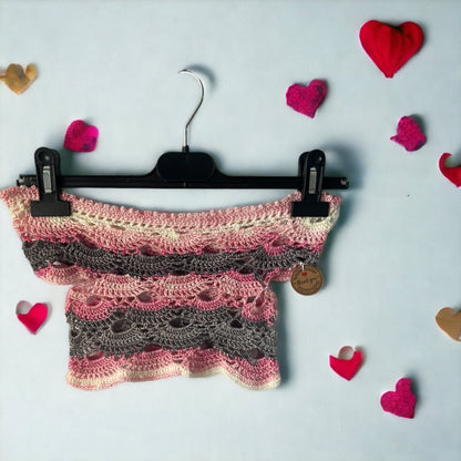 Crochet CropTop Girls Handmade with Love 💕