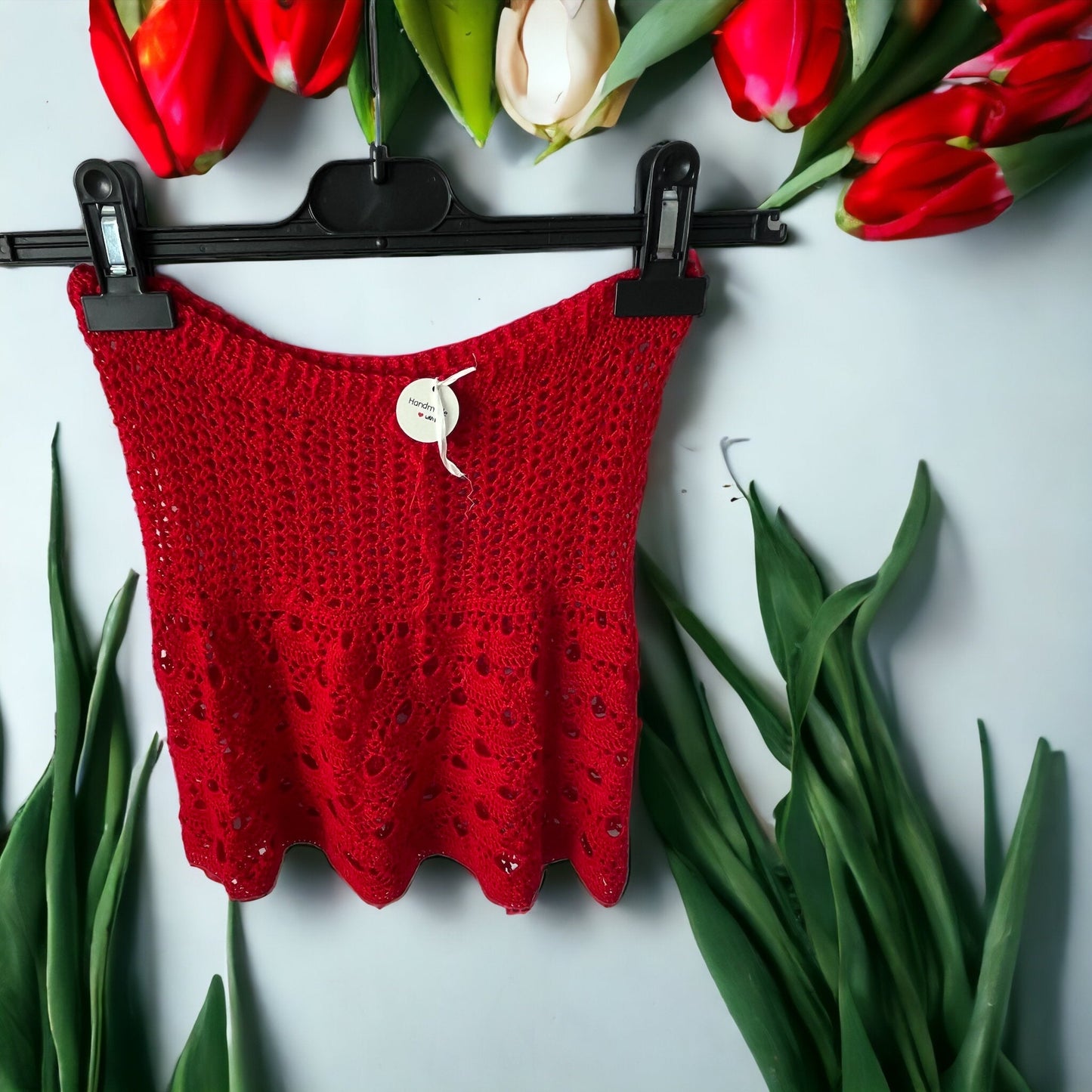 Crochet Skirt Red Colour, 6-7 Years Old. Handmade with Love 💕