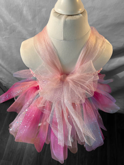 Tutu Dress Tulle & Crochet Dress Up Costume. Glitter Birthday Party with Matching Hairband