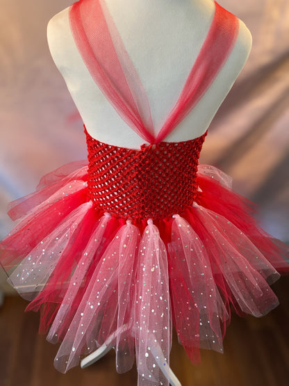 Tutu Dress Tulle & Crochet Dress Up Costume. Glitter Birthday Party with Matching Hairband