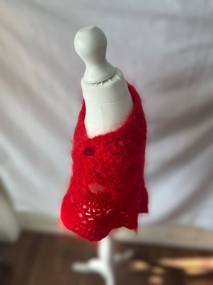 Girls Children HandCrocheted Shawl Red Colour. Handmade with Love 💕