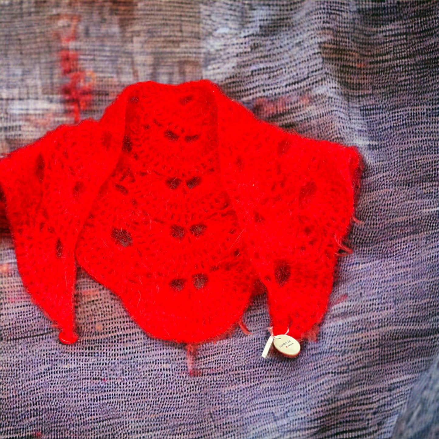 Girls Children HandCrocheted Shawl Red Colour. Handmade with Love 💕