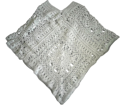 Hippie Granny Square Poncho, Boho Crochet Top