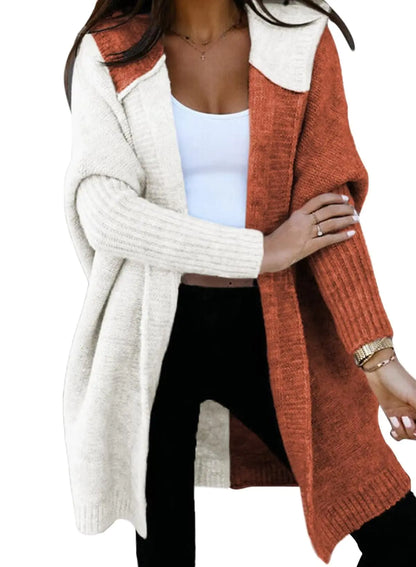 Women Open Front Long Sleeve Hooded Knit Cardigan Sweaters