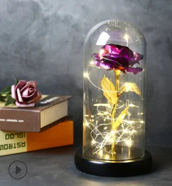 Beauty And The Beast Rose Rose In LED Glass GIFT