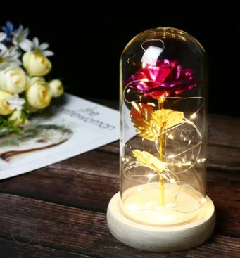 Beauty And The Beast Rose Rose In LED Glass GIFT