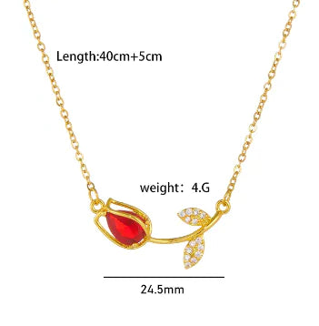 Tulip Flower Necklace For Women