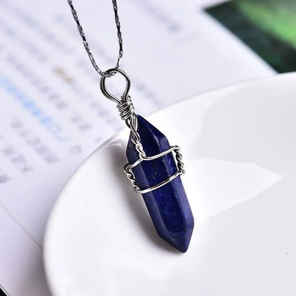 Natural Amethyst Crystal Point Pendant: DIY Jewelry Gift