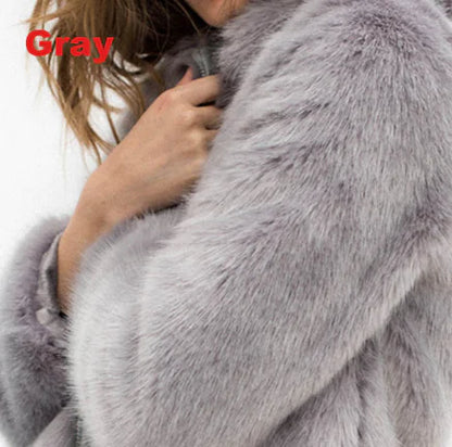 CozyLux Faux Fur Throw Women Coat