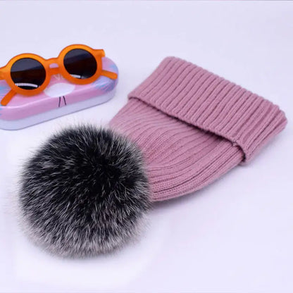 Winter Hat Luxury Fox Fur Beanie