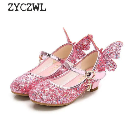 Kids Children Girls Princess High Heel Sandals Birthday Girl's Shoe