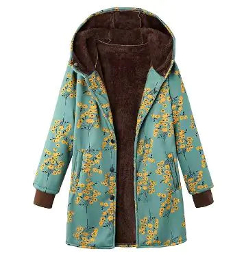 Winter Retro Hooded Cashmere Jacket for Women