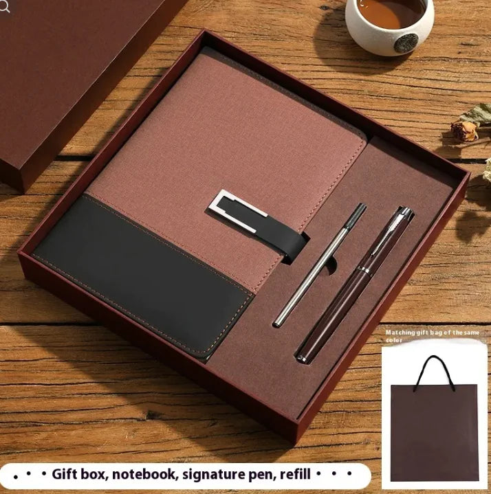 Notebook Soft Leather High-grade Gift Set