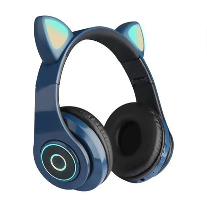 LED Cat Ear Bluetooth 5.0 Headphones with Noise Cancelling