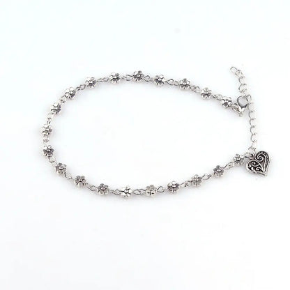 Silver Bead Chain Anklet for Women and Girls