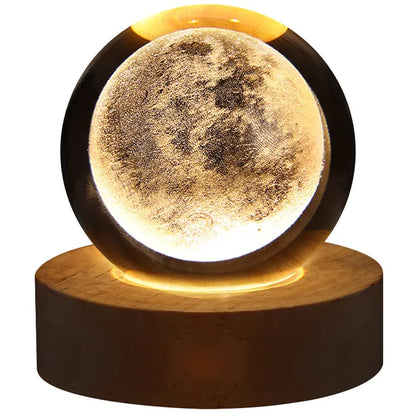 USB LED Night Light Galaxy Crystal Ball Table Lamp