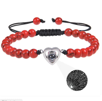 Beaded Woven Bracelet Heart-shaped