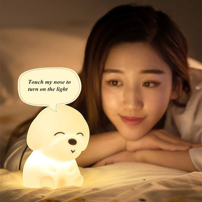 Touch Sensor LED Silicone Puppy Lamp Night GIFT