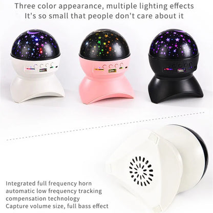 LED Laser Starry Sky Projector Lamp Speaker