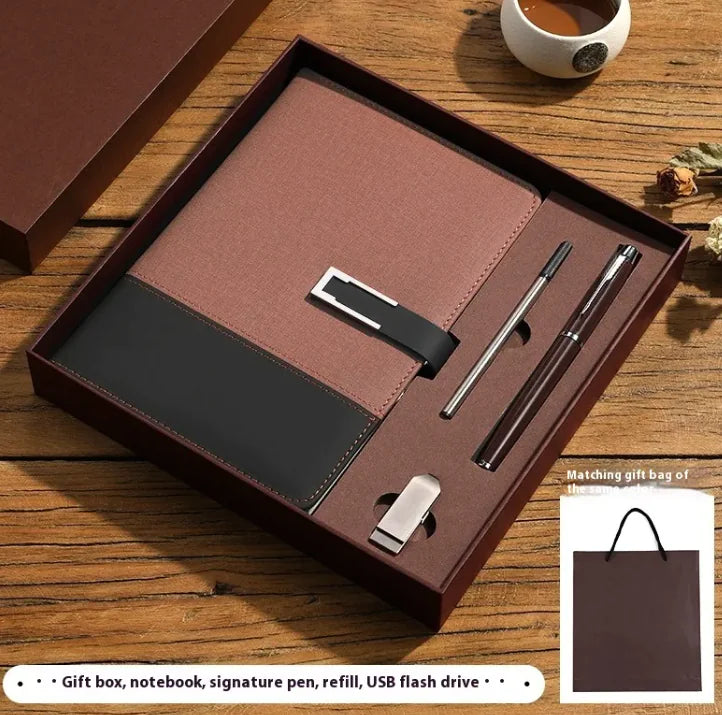 Notebook Soft Leather High-grade Gift Set