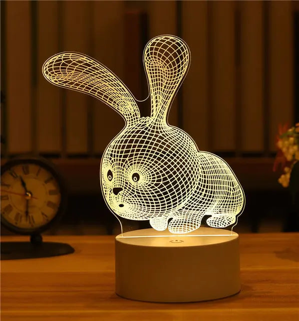 3D Led Night Light Anime Figures