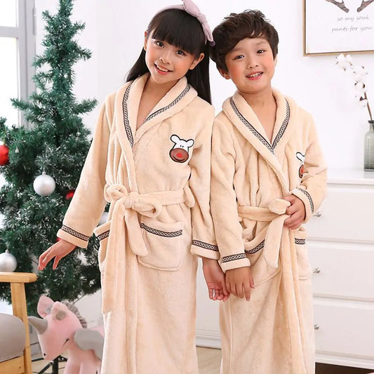 Winter Coral Fleece Thick Bathrobe Luxurious Comfort