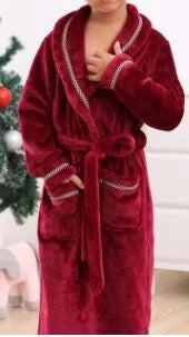 Winter Coral Fleece Thick Bathrobe Luxurious Comfort