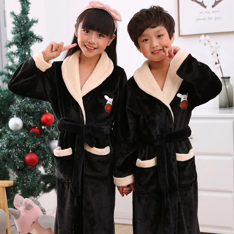 Winter Coral Fleece Thick Bathrobe Luxurious Comfort