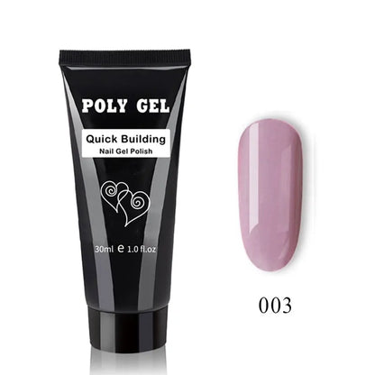 French Nail Art Poly Gel Kit with UV Brush and Nail Tips