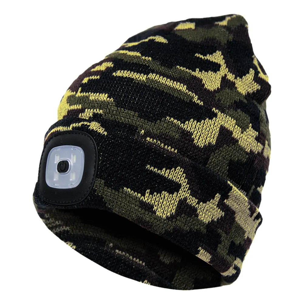 LED Lighted Unisex Winter Cap for Outdoor Activities Led Lighted Hat