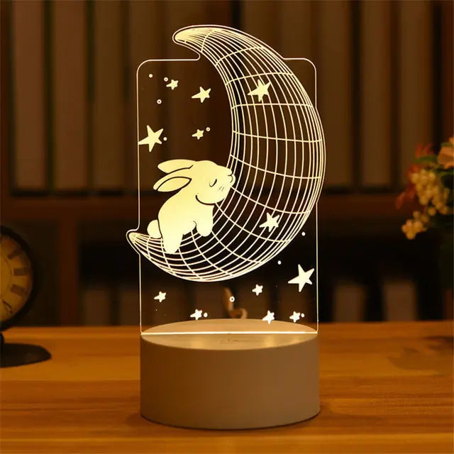 3D Led Night Light Anime Figures