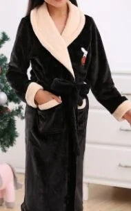 Winter Coral Fleece Thick Bathrobe Luxurious Comfort