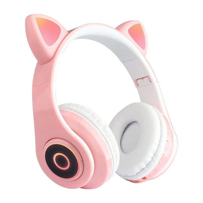 LED Cat Ear Bluetooth 5.0 Headphones with Noise Cancelling