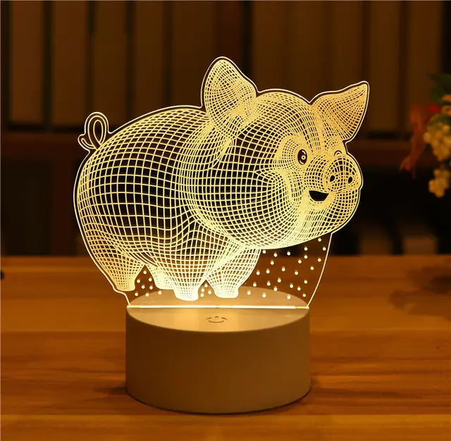 3D Led Night Light Anime Figures