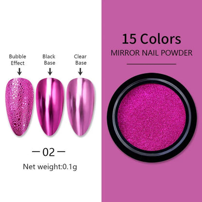 Metallic Mirror Nail Art Pigment Powder