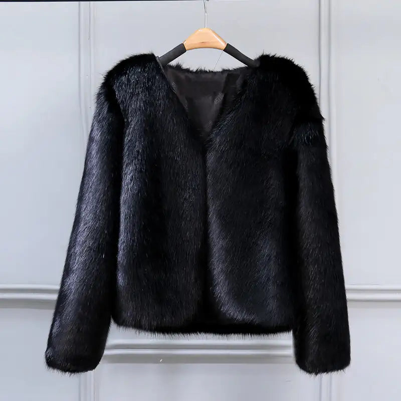 CozyLux Faux Fur Throw Women Coat