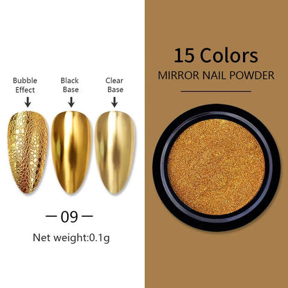 Metallic Mirror Nail Art Pigment Powder