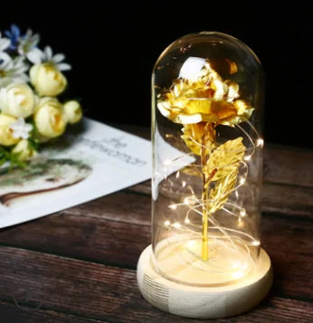 Beauty And The Beast Rose Rose In LED Glass GIFT