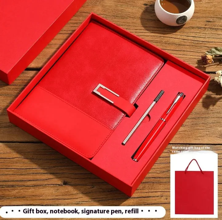 Notebook Soft Leather High-grade Gift Set