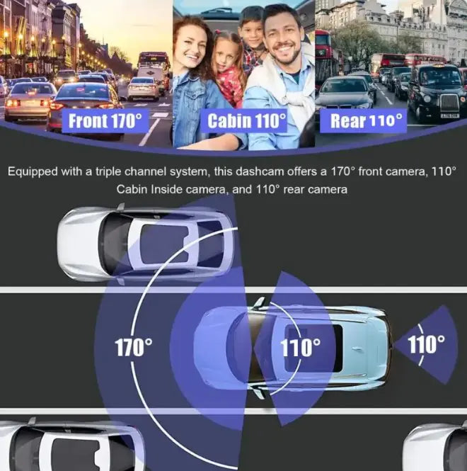 3 Lens Dash Cam