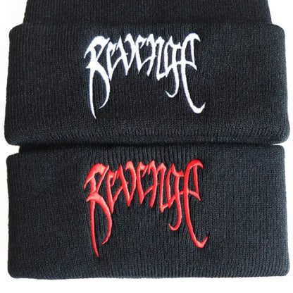 Black Knitted Embroidery Hats