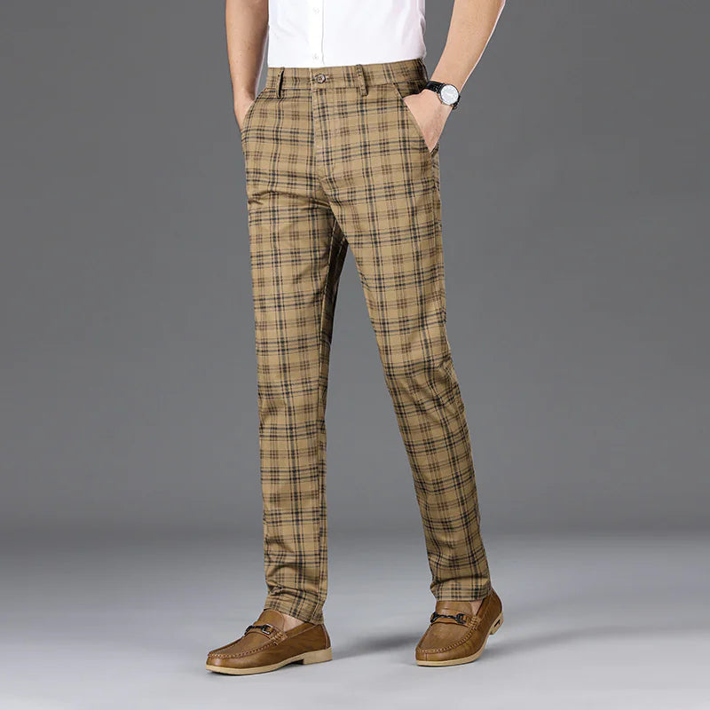 Men's Stripe Plaid Casual Pants