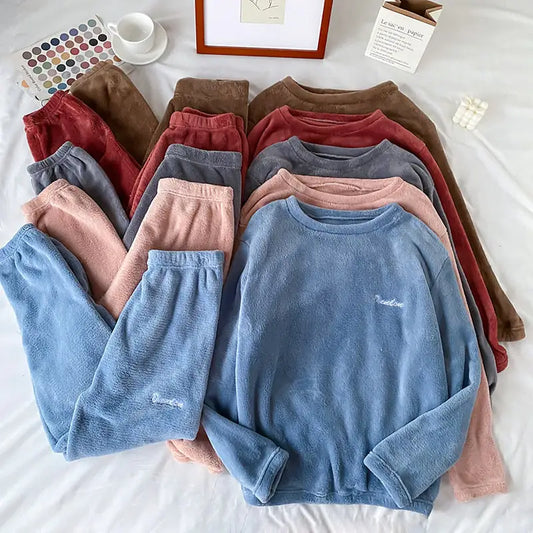 Winter Soft Velvet Pyjamas Set