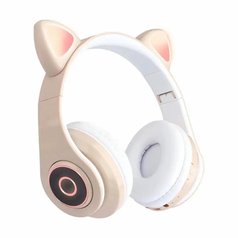 LED Cat Ear Bluetooth 5.0 Headphones with Noise Cancelling