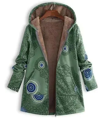 Winter Retro Hooded Cashmere Jacket for Women