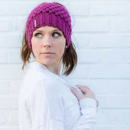 Winter Knitted Women's Ponytail Hats